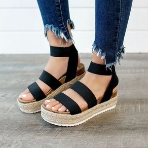 Steve Madden black espadrille sandals